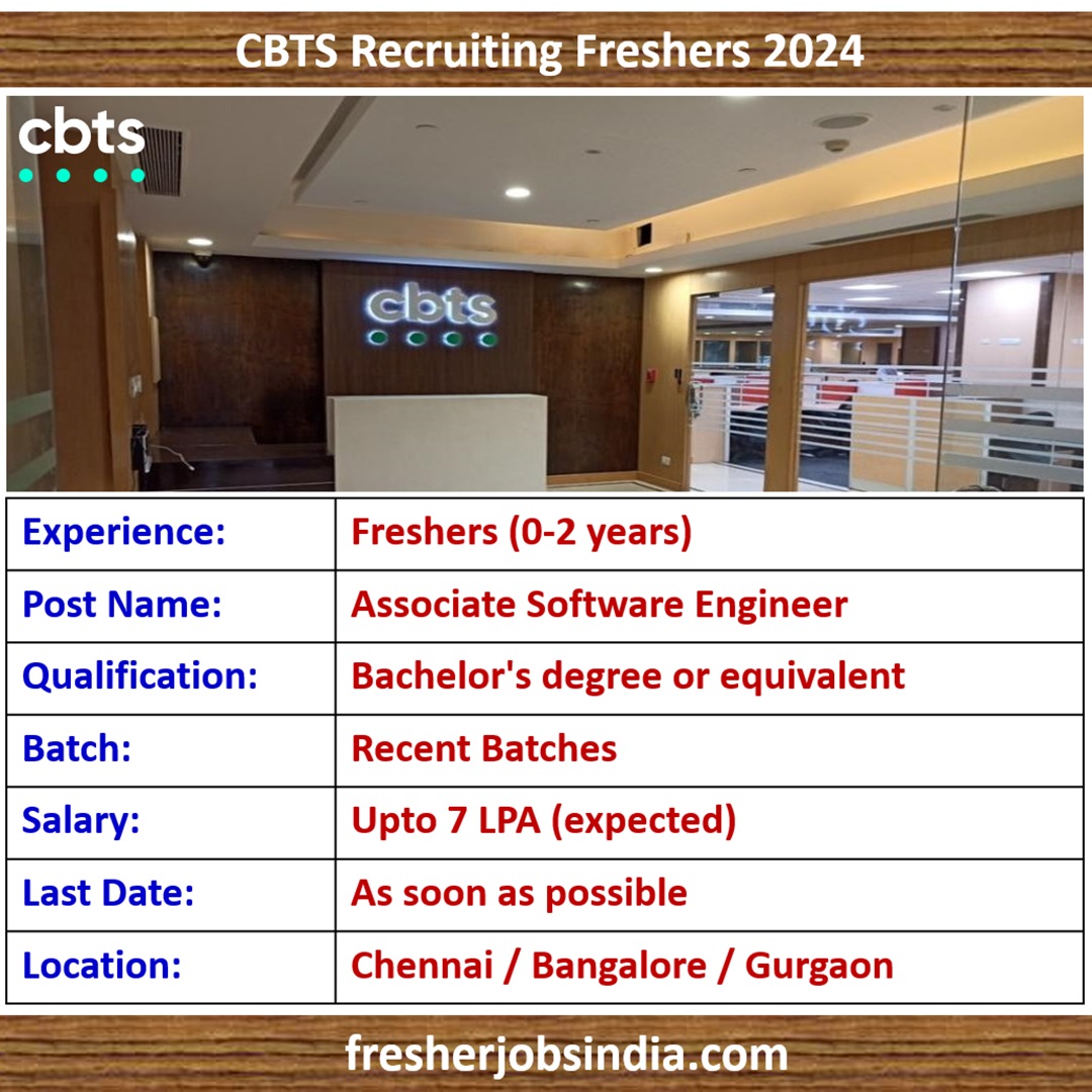 CBTS Recruiting Freshers 2024 Associate Software Engineer