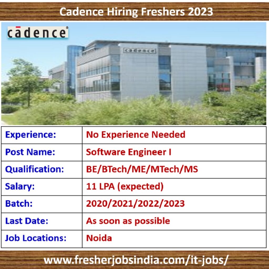 Cadence Hiring Freshers 2023
