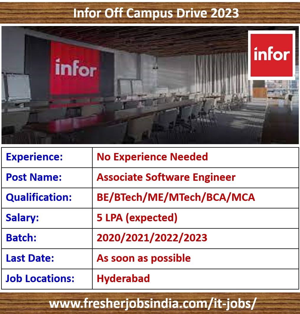 Infor Off Campus Drive 2023 | Associate Software Engineer