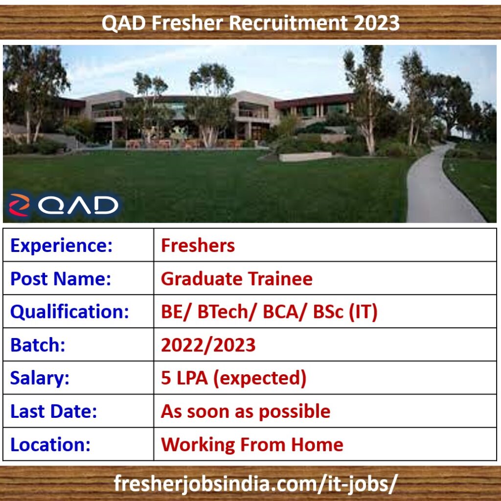 QAD Recruitment 2023