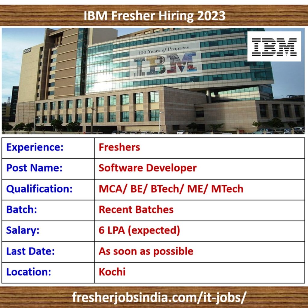 IBM Fresher Hiring 2023