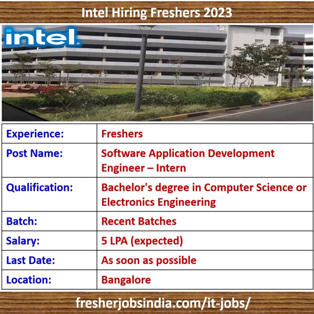 Intel Hiring Freshers 2023