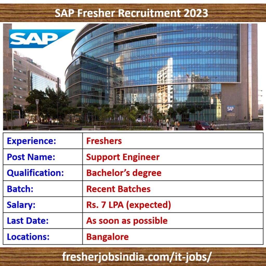 SAP Fresher Recruitment 2024