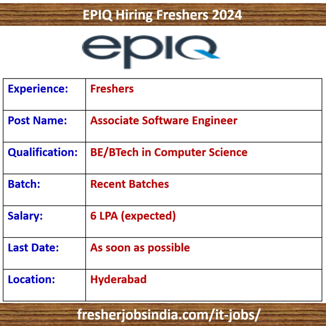 EPIC Careers 2024 | Associate Software Engineer | Hyderabad