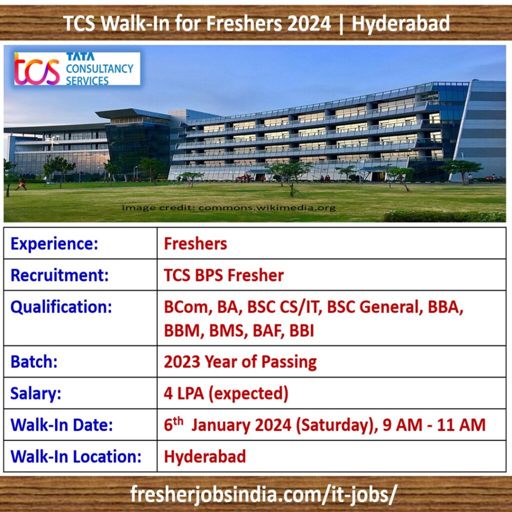 TCS BPS Fresher Hiring 2024 | Walk-In Drive at Hyderabad