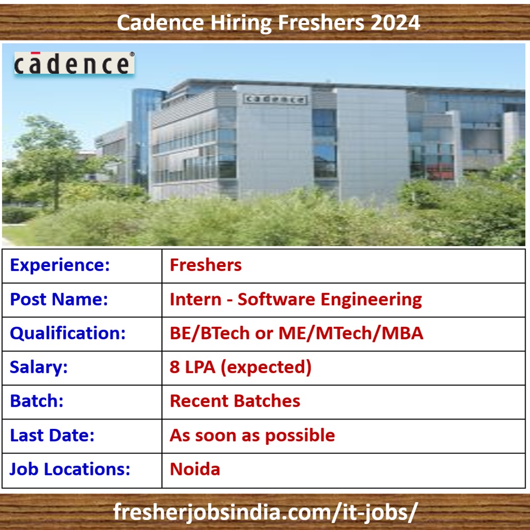 Cadence Internship 2024 Intern Software Engineering Noida