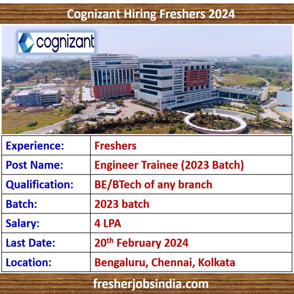 Cognizant Off Campus Drive 2024 Engineer Trainee (2023 Batch)