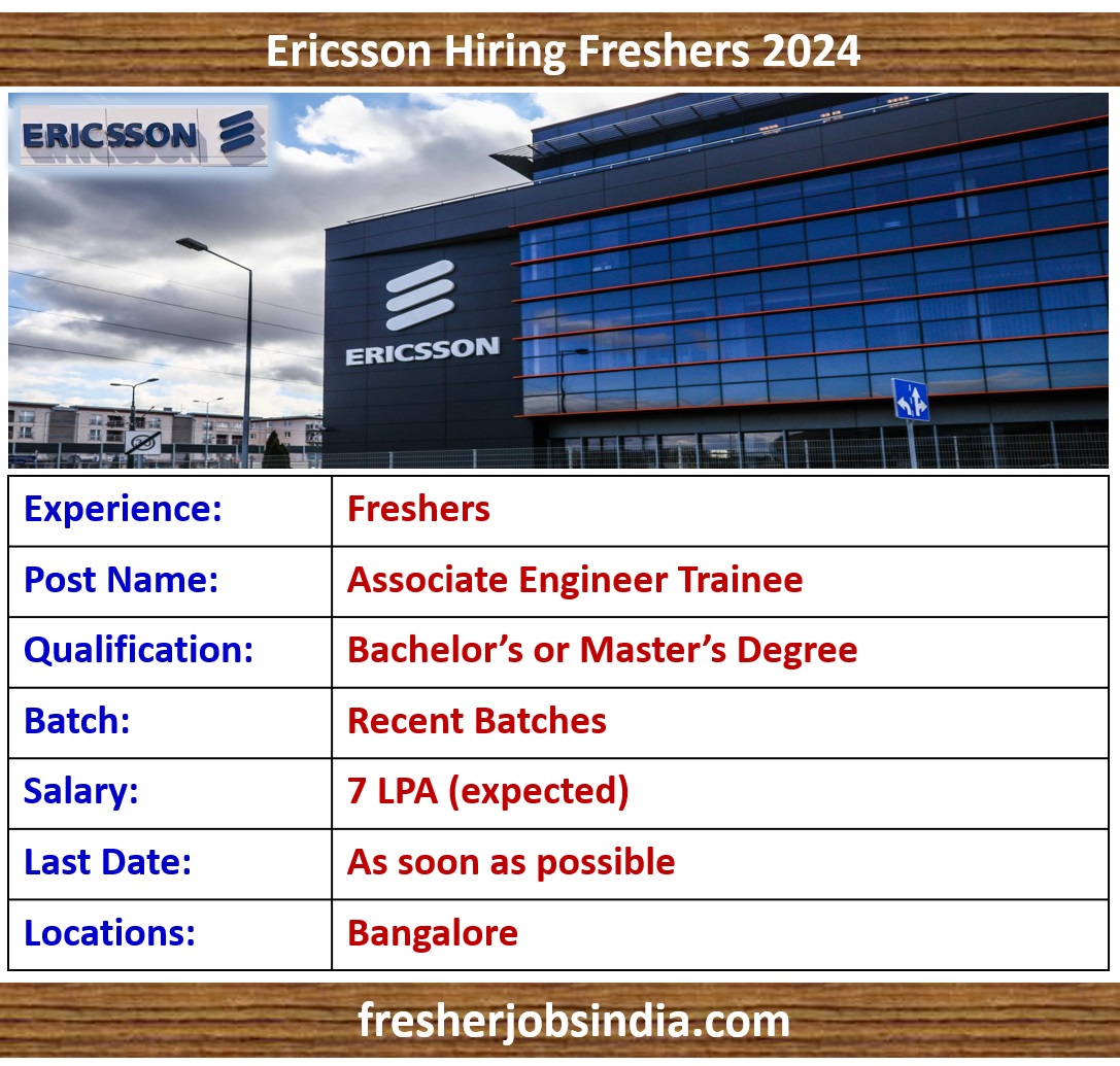 Ericsson Careers 2024 | Associate Engineer Trainee | Bangalore