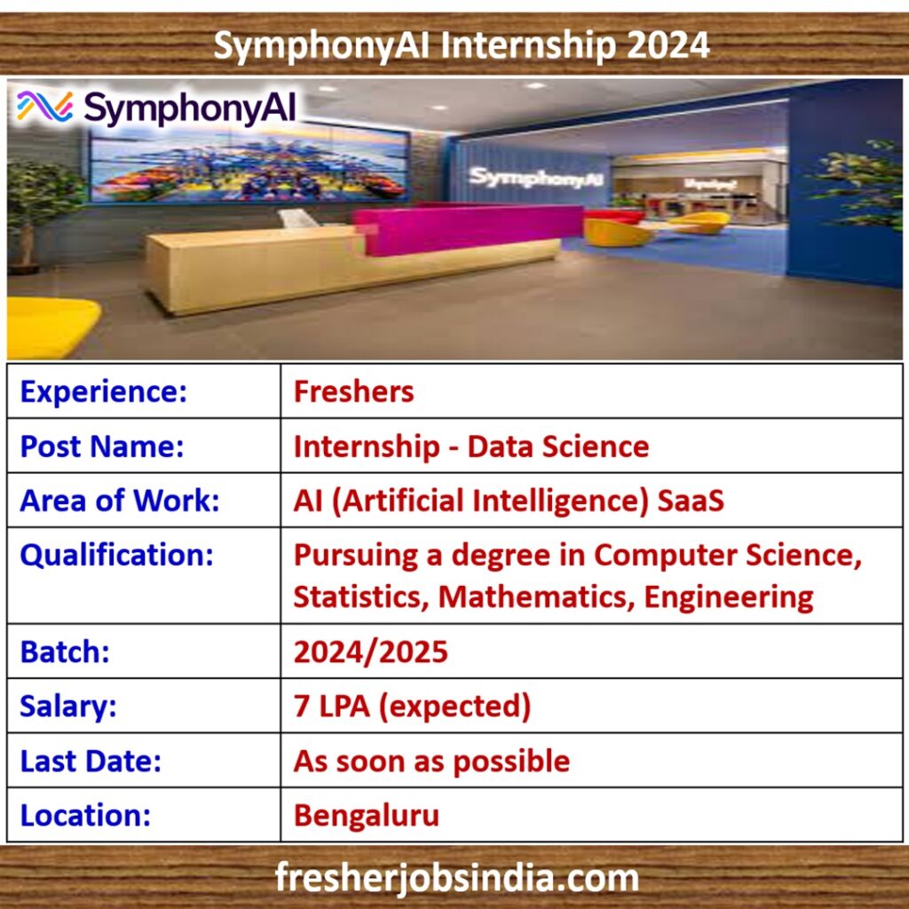SymphonyAI Hiring Freshers 2024 Internship Data Science