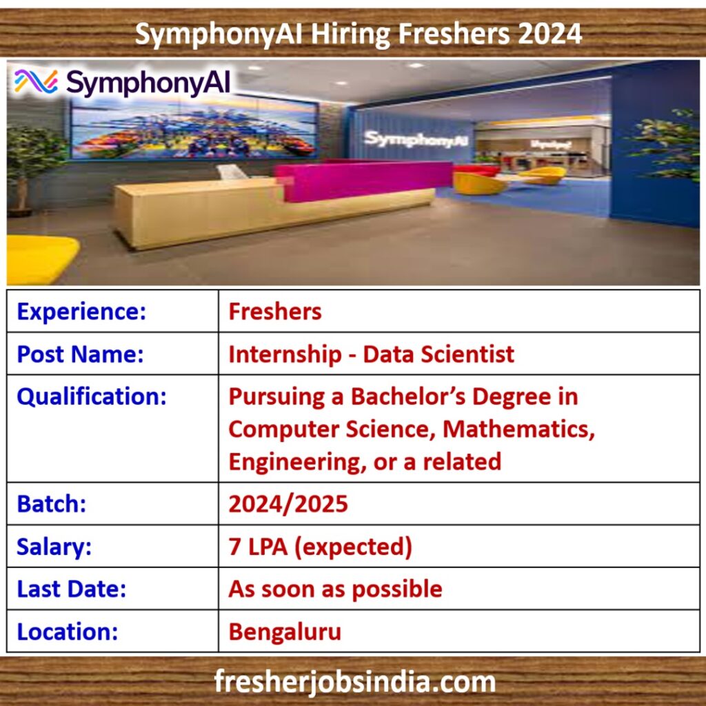 SymphonyAI Hiring Freshers 2024 Internship Data Scientist