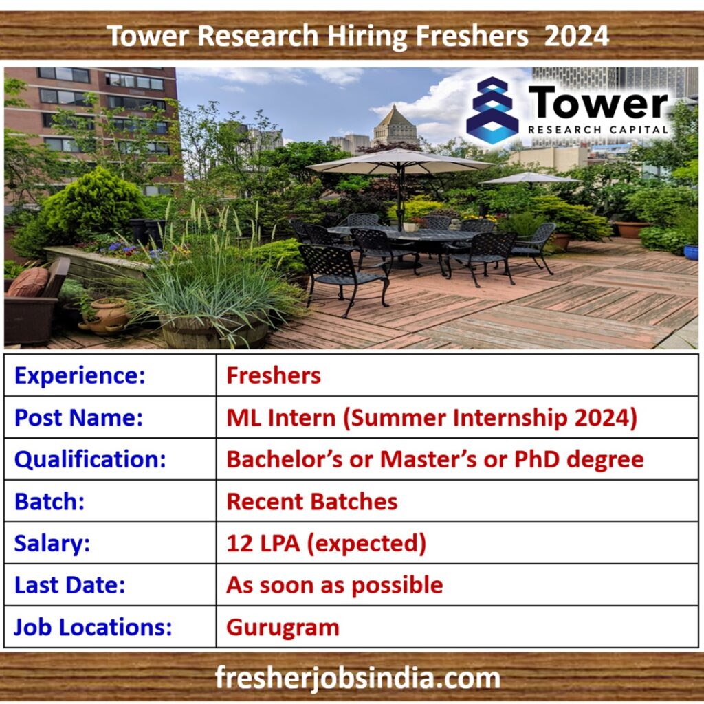 Tower Research Capital Hiring | ML Intern (Summer Internship 2024)