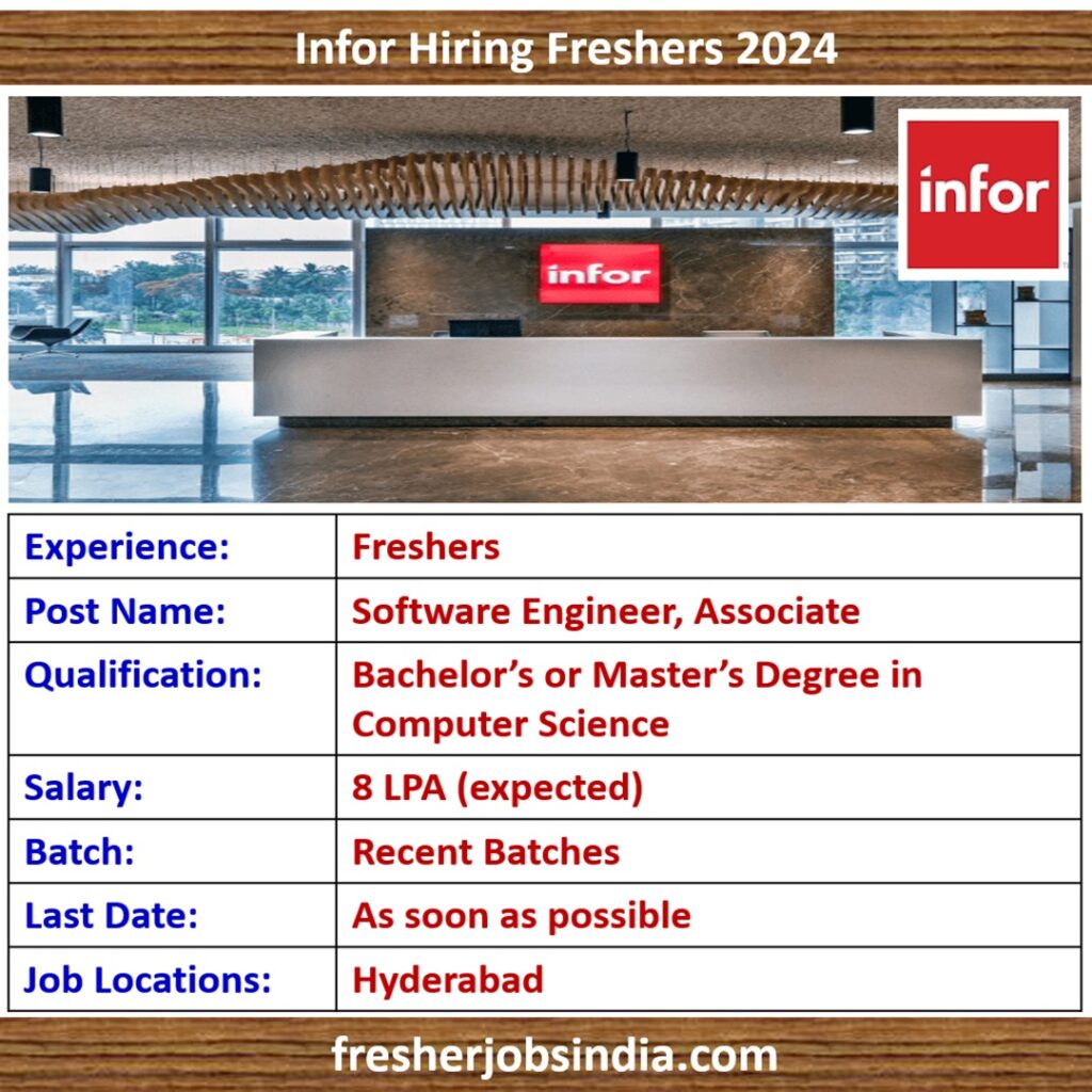 Infor Hiring Freshers 2024 | Software Engineer, associate