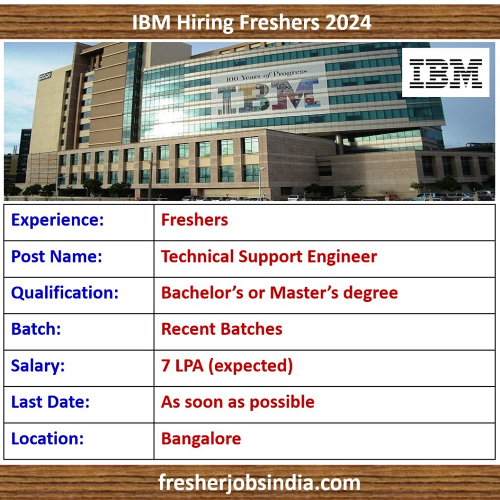 IBM Recruiting Freshers 2024 | Technical Support Engineer