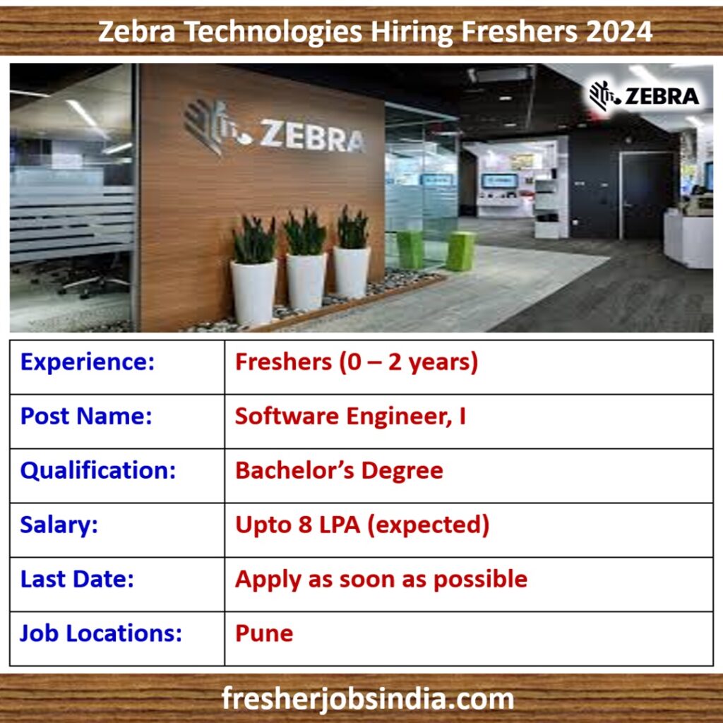 Zebra Technologies Hiring Freshers 2024 | Software Engineer, I