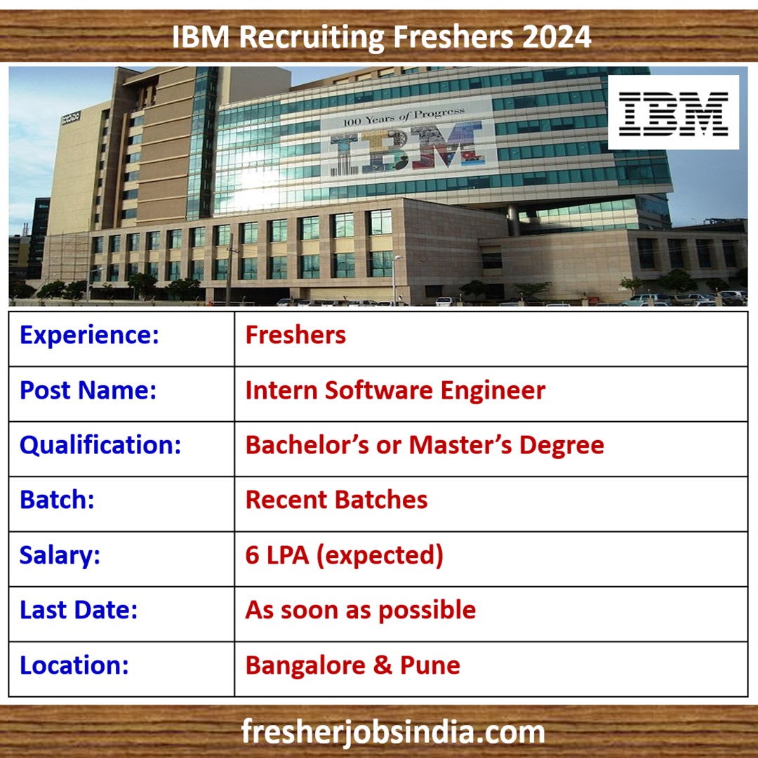 IBM Recruiting Freshers 2024 Intern Software Engineer