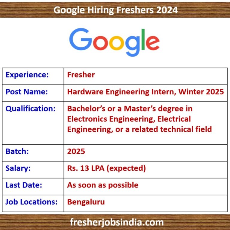 Google Internship Program 2024 | Hardware Engineering Intern