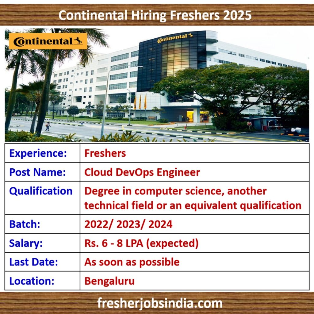 Continental Hiring Freshers 2025 | Cloud DevOps Engineer