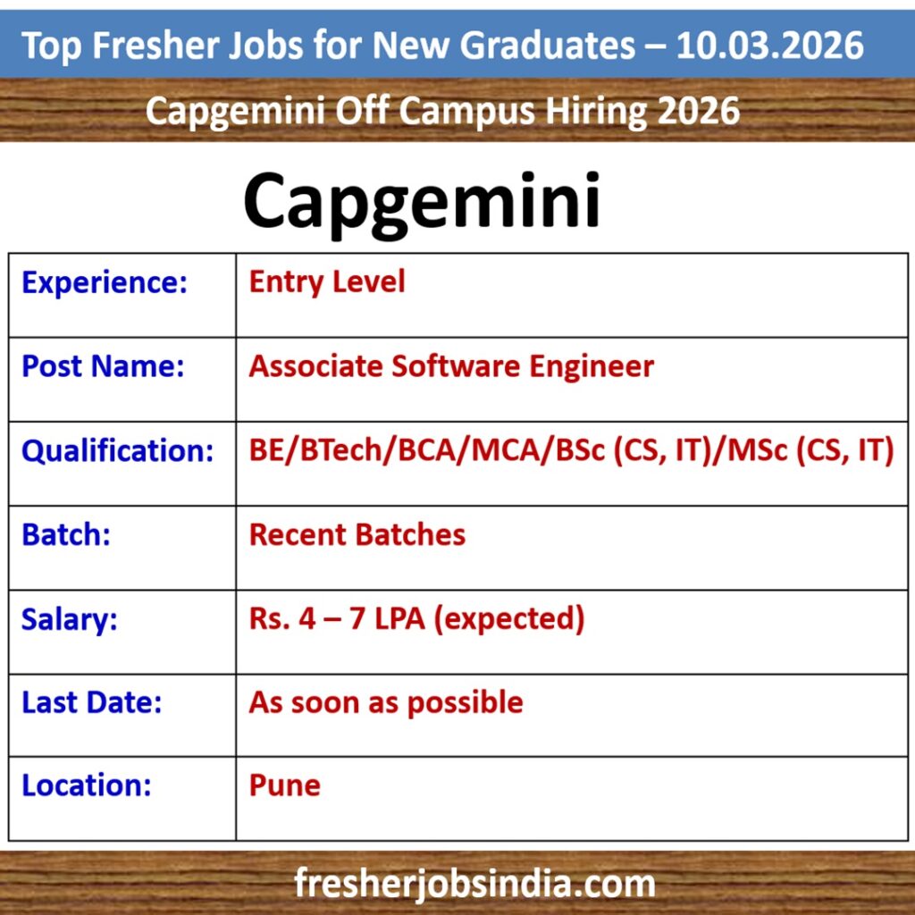 Fresher Jobs for New College Graduates – 10.03.2026