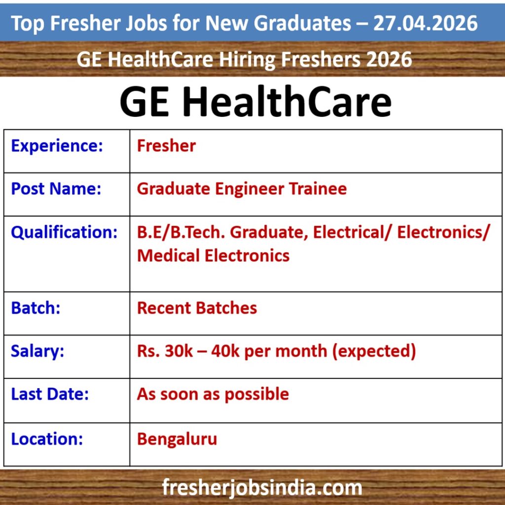 Fresher Jobs for New College Graduates – 27.04.2026