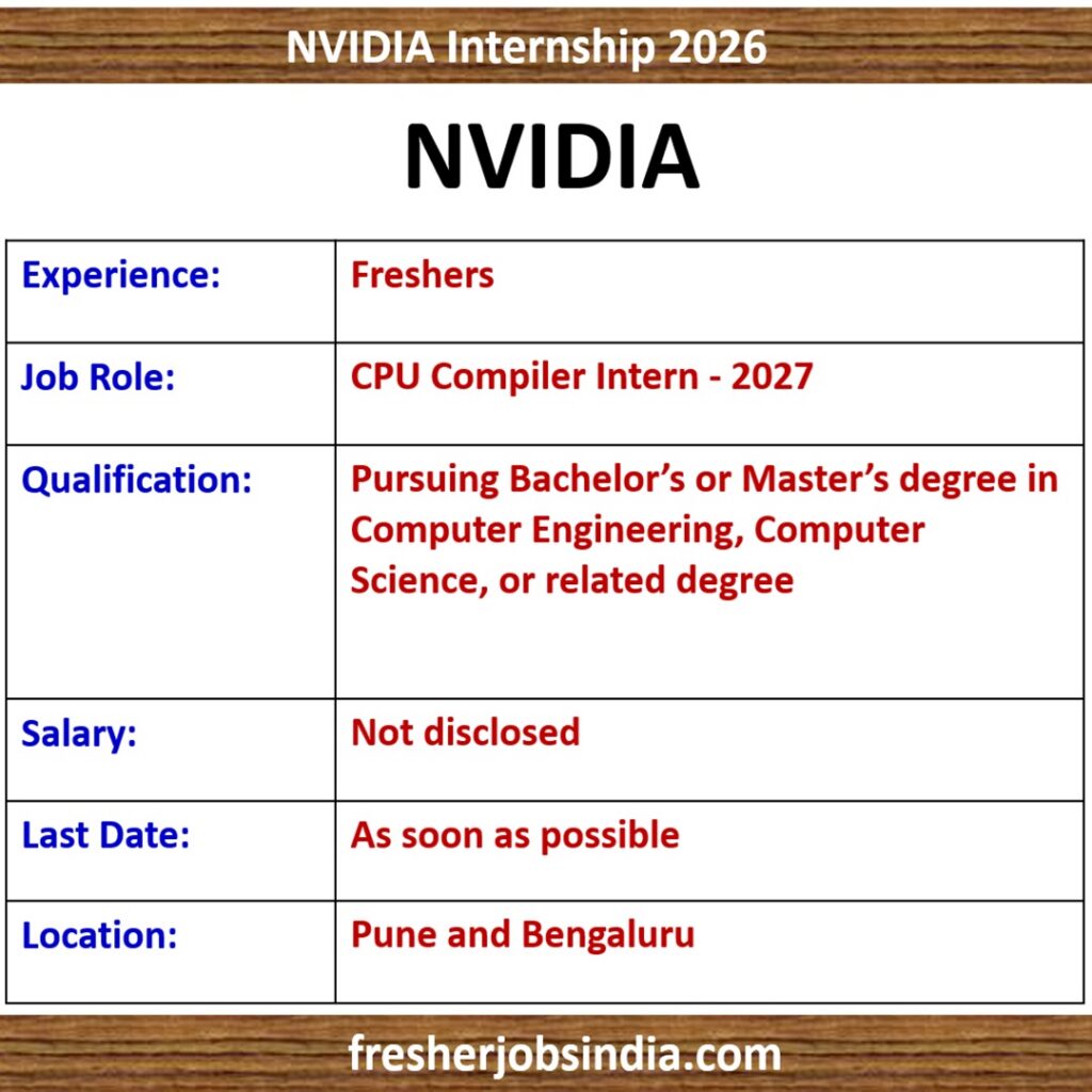 NVIDIA CPU Compiler Internship 2027 in Pune: Who Can Apply and How to Prepare